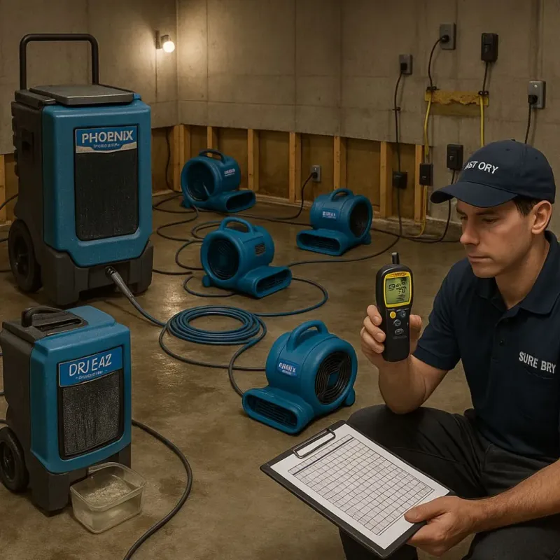 Structural Drying and Dehumidification process in San Lorenzo, CA
